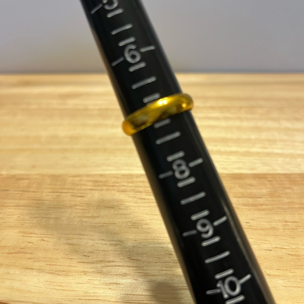 GOLD PLATED SERPENTINE GEMSTONE RING SIZE 7 - Picture 7 of 8